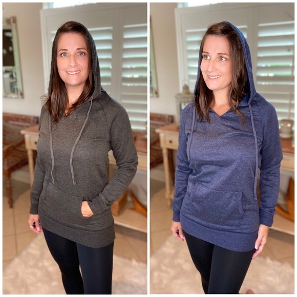 Drawstring Hoodie Kangaroo Pocket Gray 3520 - Picture 2 of 8